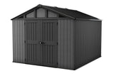 Apex Resin 2-Door Outdoor Storage Shed with Full Length Skylight, Grey, 10-ft x 11.5-ft
