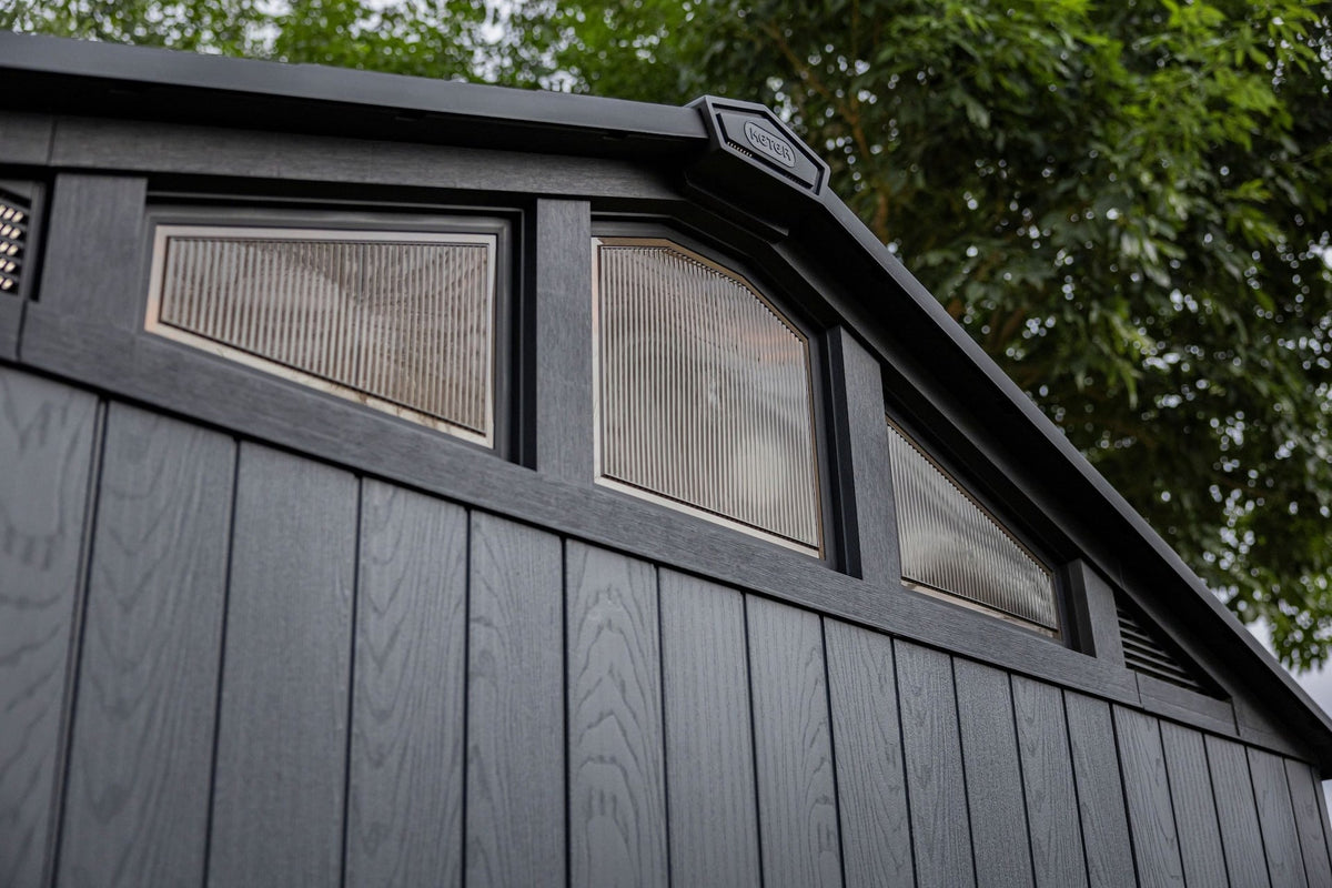 Apex Resin 2-Door Outdoor Storage Shed with Full Length Skylight, Grey, 10-ft x 11.5-ft