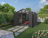 Apex Resin 2-Door Outdoor Storage Shed with Full Length Skylight, Grey, 10-ft x 11.5-ft