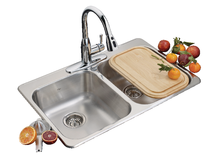 Drop In Double Bowl 3-Hole Kitchen Sink, 31.25-in LR x 20.5-in FB, Stainless Steel