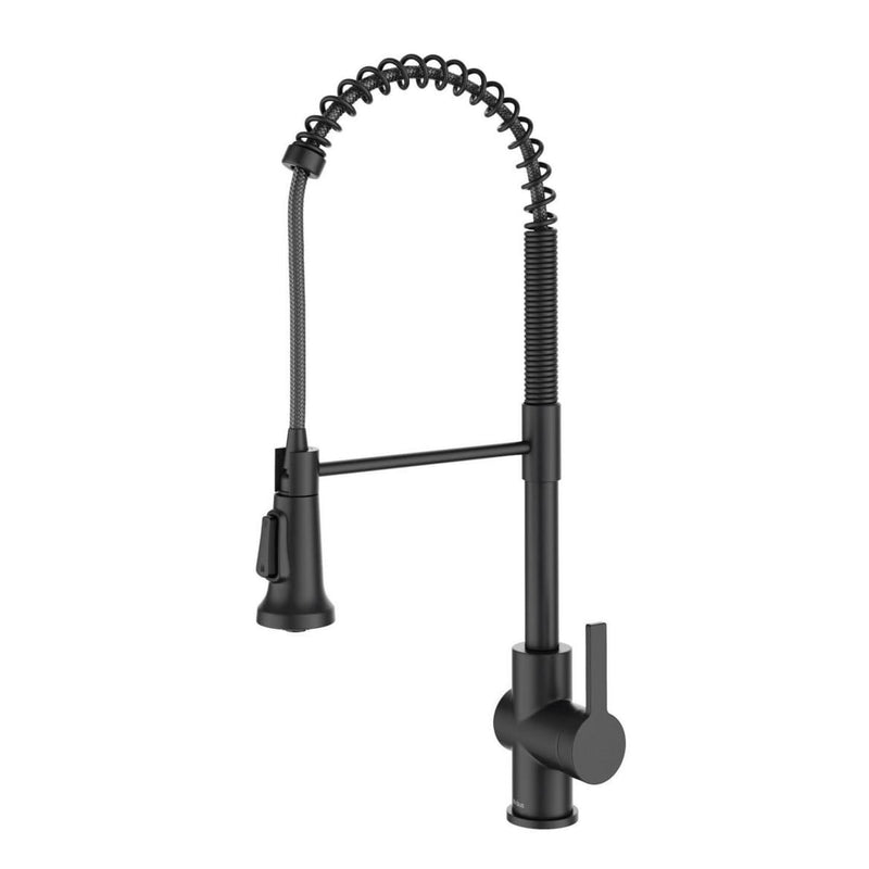 Britt Commercial Style Pull-Down Single Handle Kitchen Faucet, Matte Black P8651