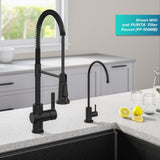 Britt Commercial Style Pull-Down Single Handle Kitchen Faucet, Matte Black