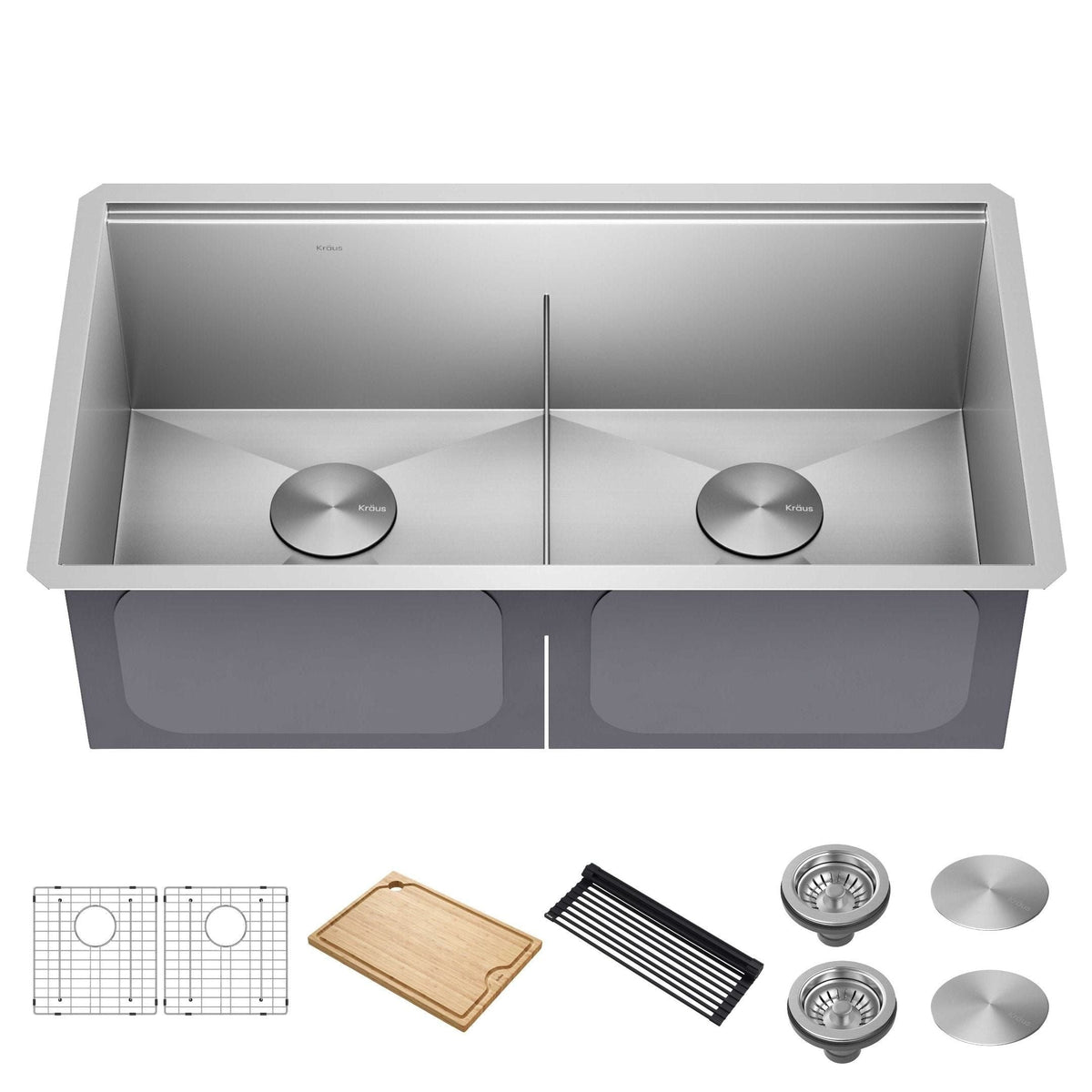 Kore Undermount Stainless Steel Single Bowl Kitchen Sink with Add-Ons, 33x19x11-in