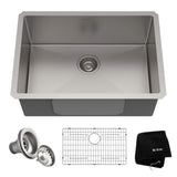 Standard PRO Undermount Stainless Steel Single Bowl Kitchen Sink, 23x18x10-in