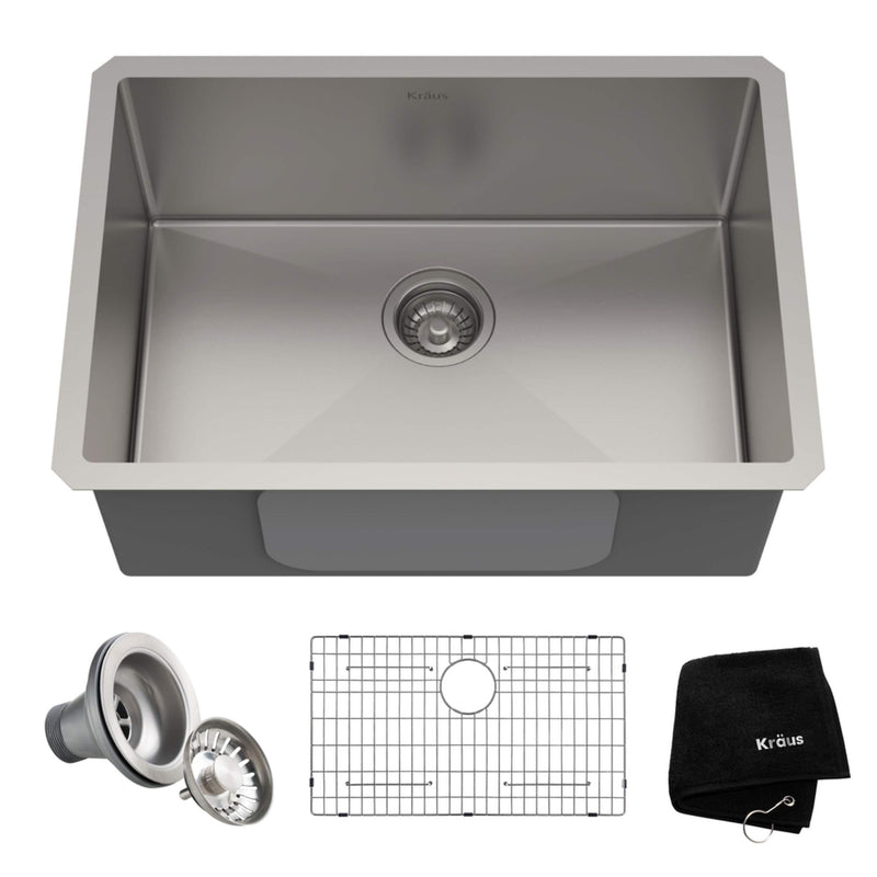 Standard PRO Undermount Stainless Steel Single Bowl Kitchen Sink, 23x18x10-in X2024