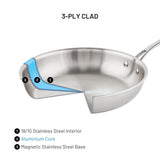 3-Ply Clad Commercial Frypan, 26-cm