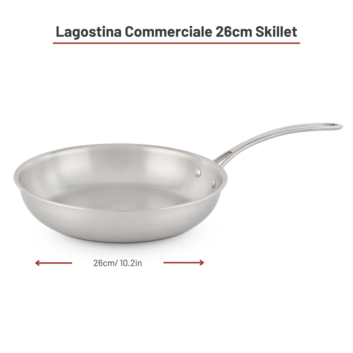 3-Ply Clad Commercial Frypan, 26-cm