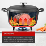Pre-Seasoned Casserole Dish, Cast Iron, Black, 6-qt