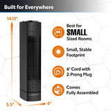 Ultra Slim Tower Ceramic Space Heater, 1500W, Black