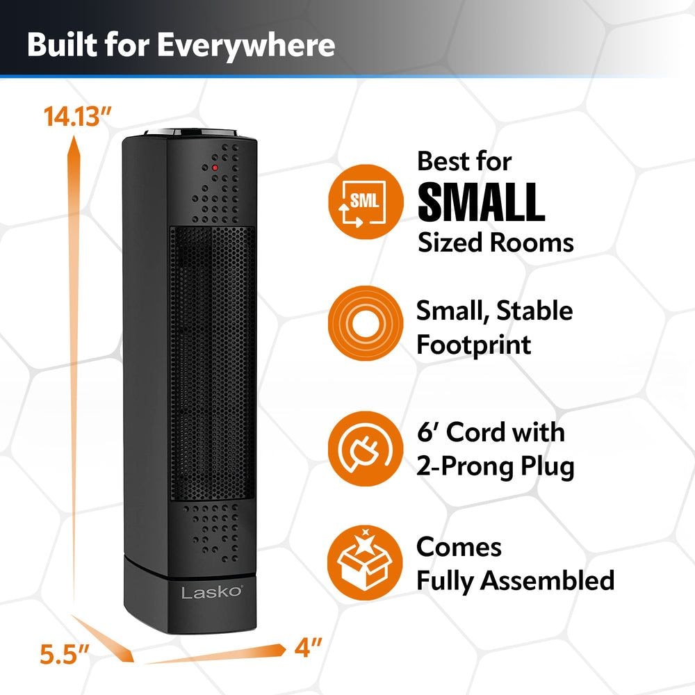 Ultra Slim Tower Ceramic Space Heater, 1500W, Black