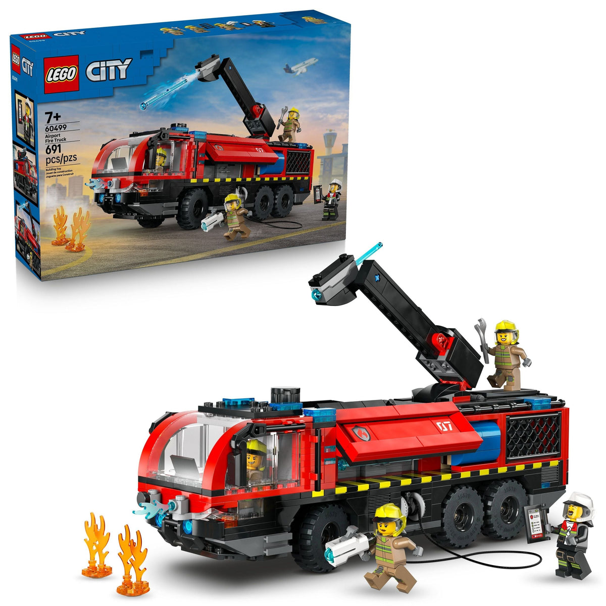 City Airport Fire Truck Building Set - 60499, 691-pcs, Ages 7+