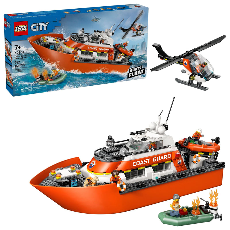 City Coast Guard Rescue Boat & Helicopter Building Set - 60504, 742-pcs, Ages 7+ O8809