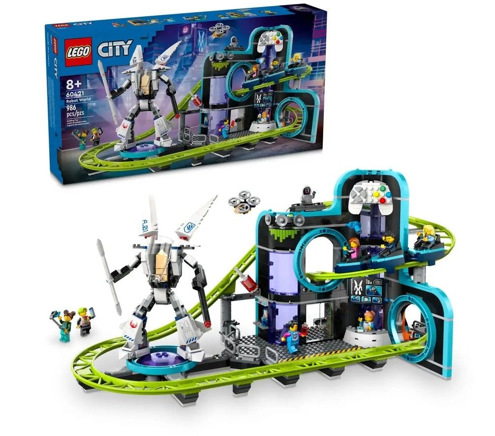 City Robot World Roller-Coaster Park Building Set - 60421, 986-pcs, Ages 8+