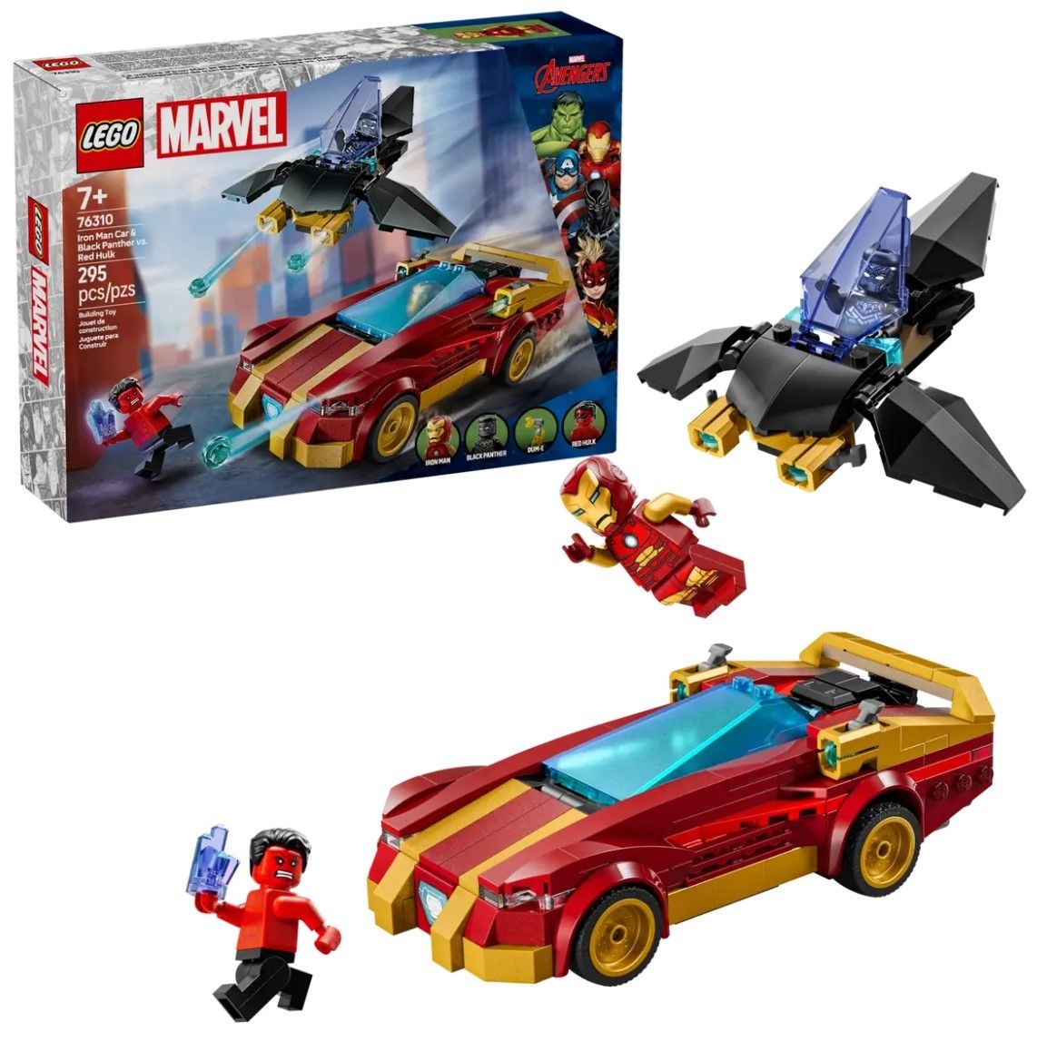 Marvel Iron Man & Black Panther vs. Red Hulk - 76310, 295-pcs, Ages 7+