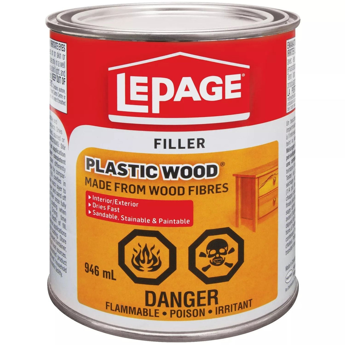 Plastic Wood Filler, 946-mL