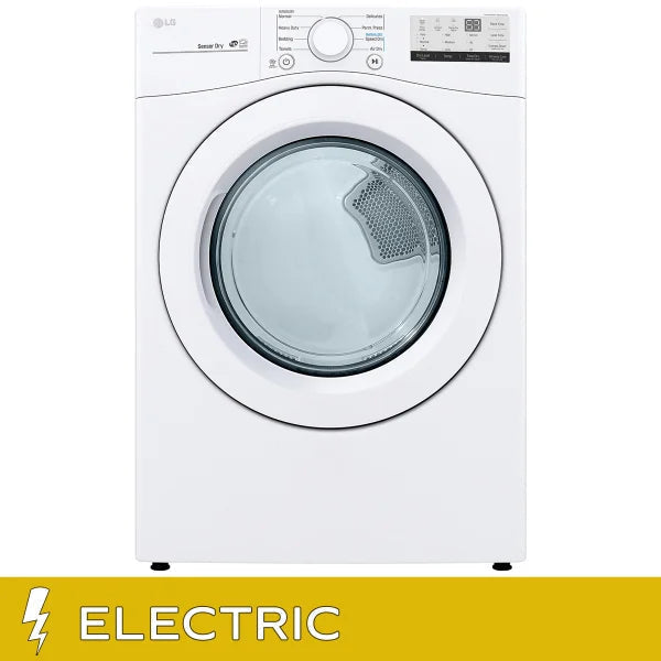 LG 7.4 cu ft. White Electric Dryer with Sensor Dry