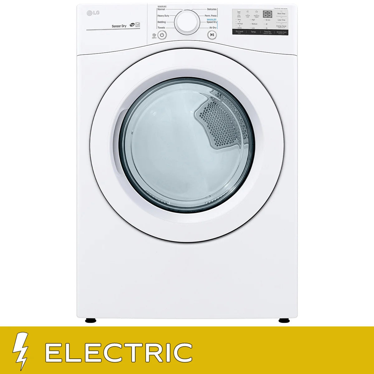 LG 7.4 cu ft. White Electric Dryer with Sensor Dry