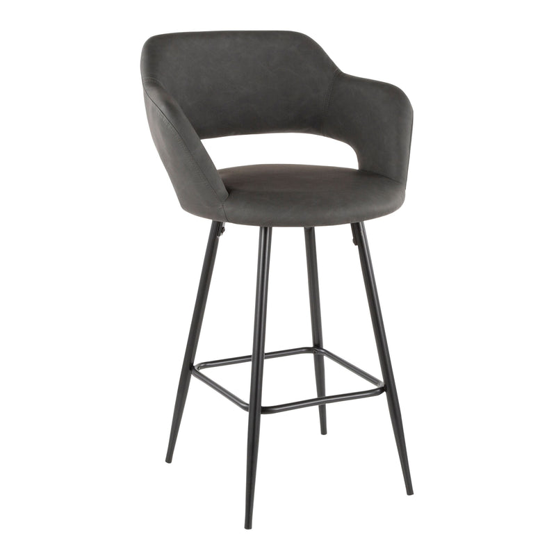 Margarite Fixed-Height Counter Stool, Black, 25-in, 2-pc V903