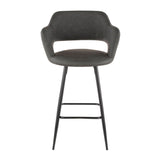 Margarite Fixed-Height Counter Stool, Black, 25-in, 2-pc