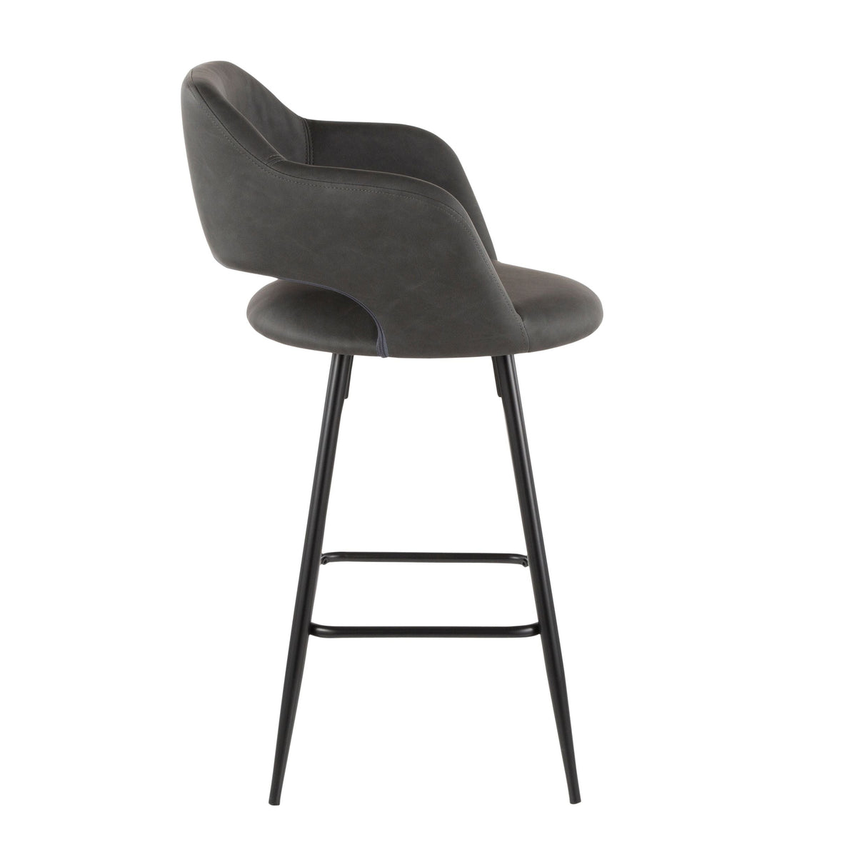 Margarite Fixed-Height Counter Stool, Black, 25-in, 2-pc