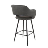 Margarite Fixed-Height Counter Stool, Black, 25-in, 2-pc