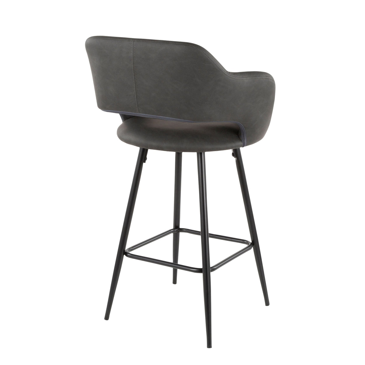 Margarite Fixed-Height Counter Stool, Black, 25-in, 2-pc