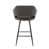 Margarite Fixed-Height Counter Stool, Black, 25-in, 2-pc