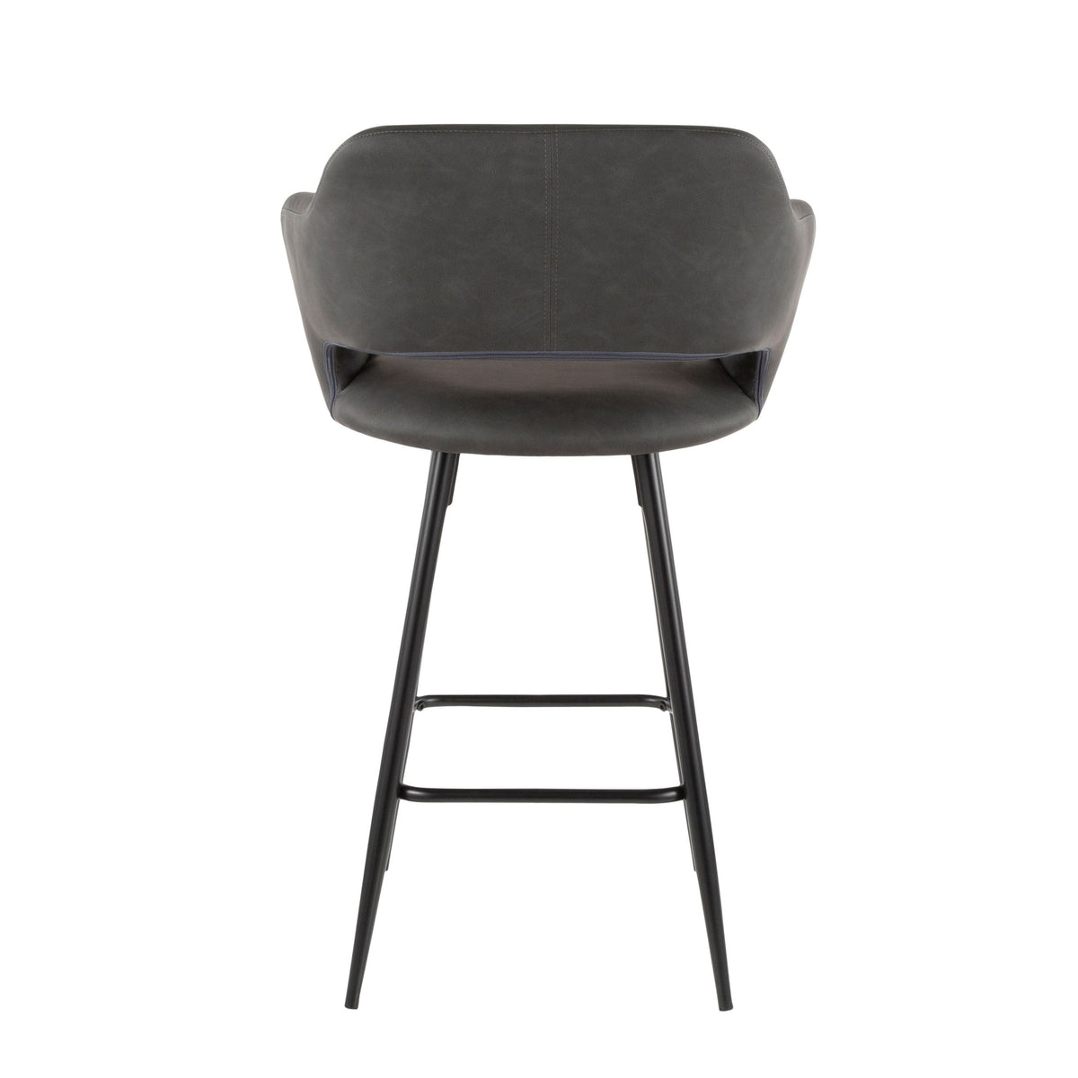Margarite Fixed-Height Counter Stool, Black, 25-in, 2-pc