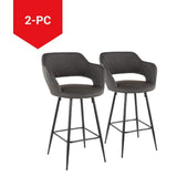 Margarite Fixed-Height Counter Stool, Black, 25-in, 2-pc