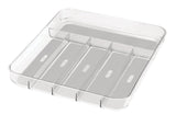 Madesmart Large 6-Compartment Cutlery & Kitchen Utensil Drawer Organizer Tray/Holder, Clear
