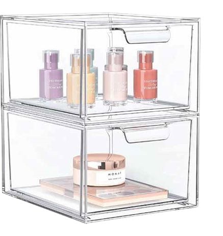 Clear Stackable Storage Drawer Set, 2-pc S565