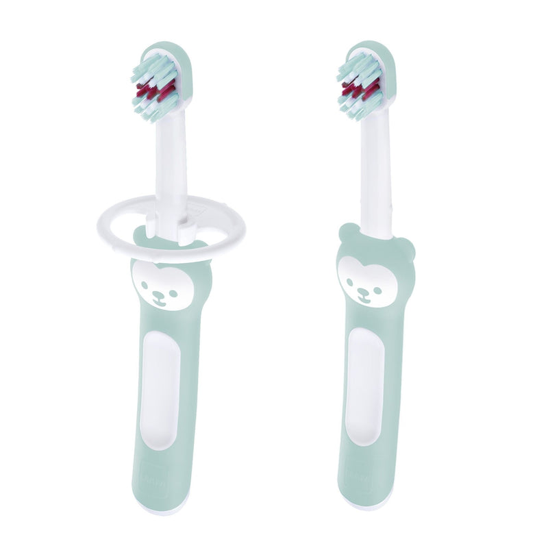 Baby Toothbrush with Safety Shield, Mint Green, 2-pk A4766