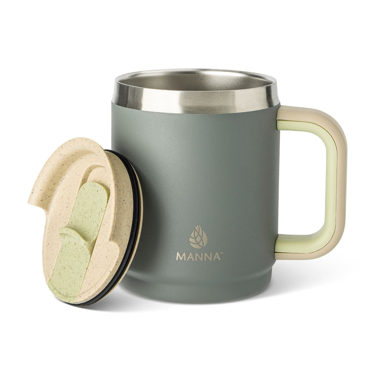 Manna Boulder Eco Stainless Steel Insulated Mug, 14-oz, Midnight, with Handle