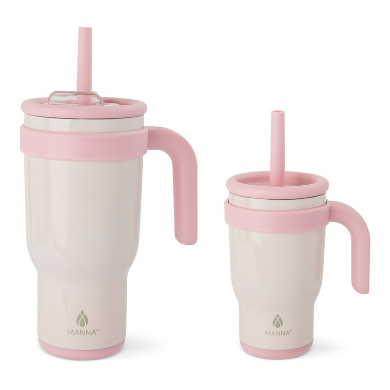 Oslo Mommy & Me Matching Duo Stainless Steel Tumbler Set, Includes 14-oz & 30-oz, Various Colours, 2-pk D4281