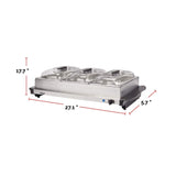 3-Tier Buffet Server/Food Warmer with Warming Tray, Stainless Steel, 300W