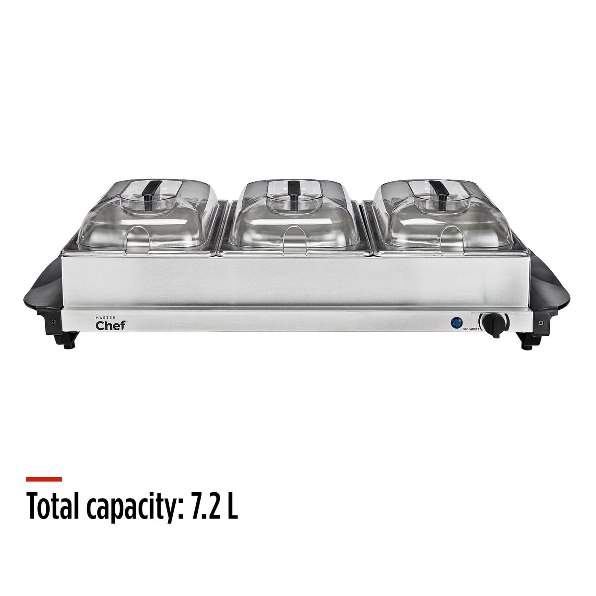 3-Tier Buffet Server/Food Warmer with Warming Tray, Stainless Steel, 300W