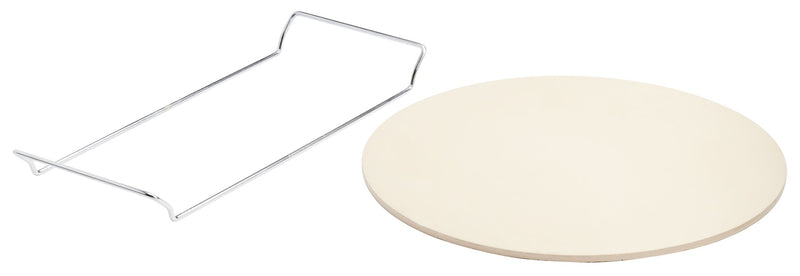 Ceramic Round Pizza Stone & Serving Rack, 15-in V4151