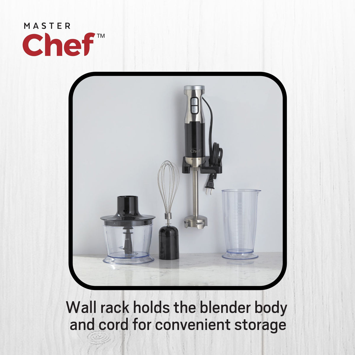 Corded Hand Blender with Whisk, Stainless Steel, Black