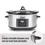 Digital Programmable Slow Cooker, Stainless Steel, 6qt