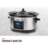 Digital Programmable Slow Cooker, Stainless Steel, 6qt