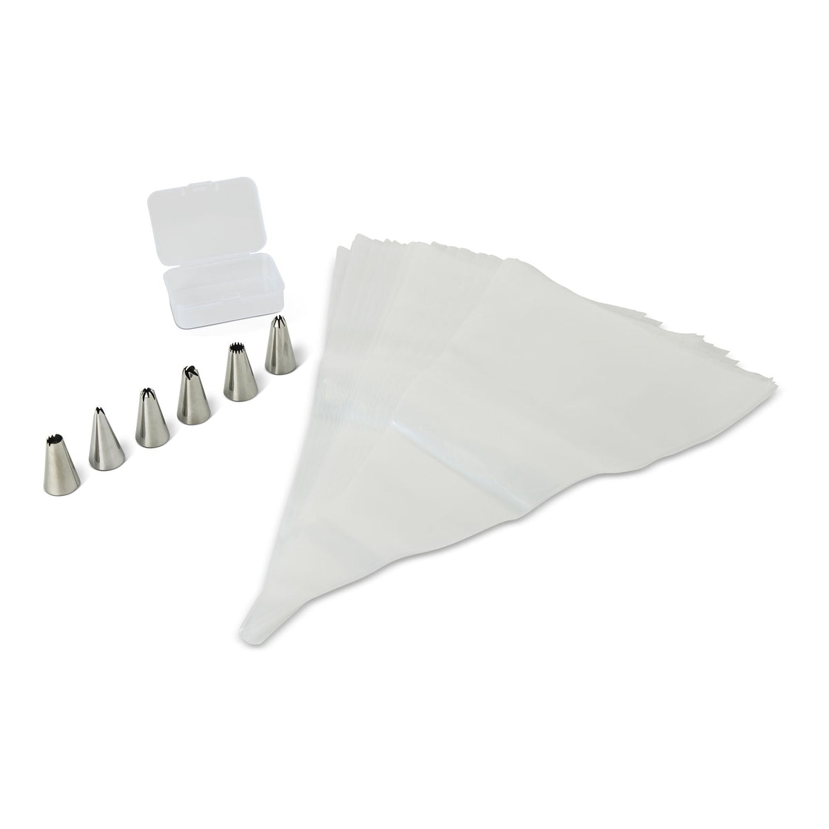 Disposable Piping Bags with 6 Tips, 30-pc