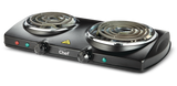 Double Burner Hot Plate, Black, 1500W