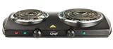 Double Burner Hot Plate, Black, 1500W