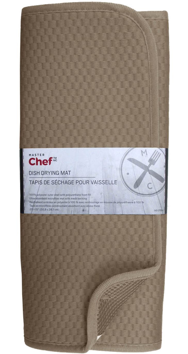 Microfiber Dish Drying Mat, Reversible, 15-in x 20-in, Mushroom N8860