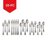 Round Stainless Steel Flatware Set, Serves 4, 20-pc