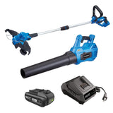 20V Cordless 12" String Trimmer and 370CFM Blower Combo Kit with 2 Ah Battery and Charger