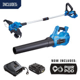 20V Cordless 12" String Trimmer and 370CFM Blower Combo Kit with 2 Ah Battery and Charger