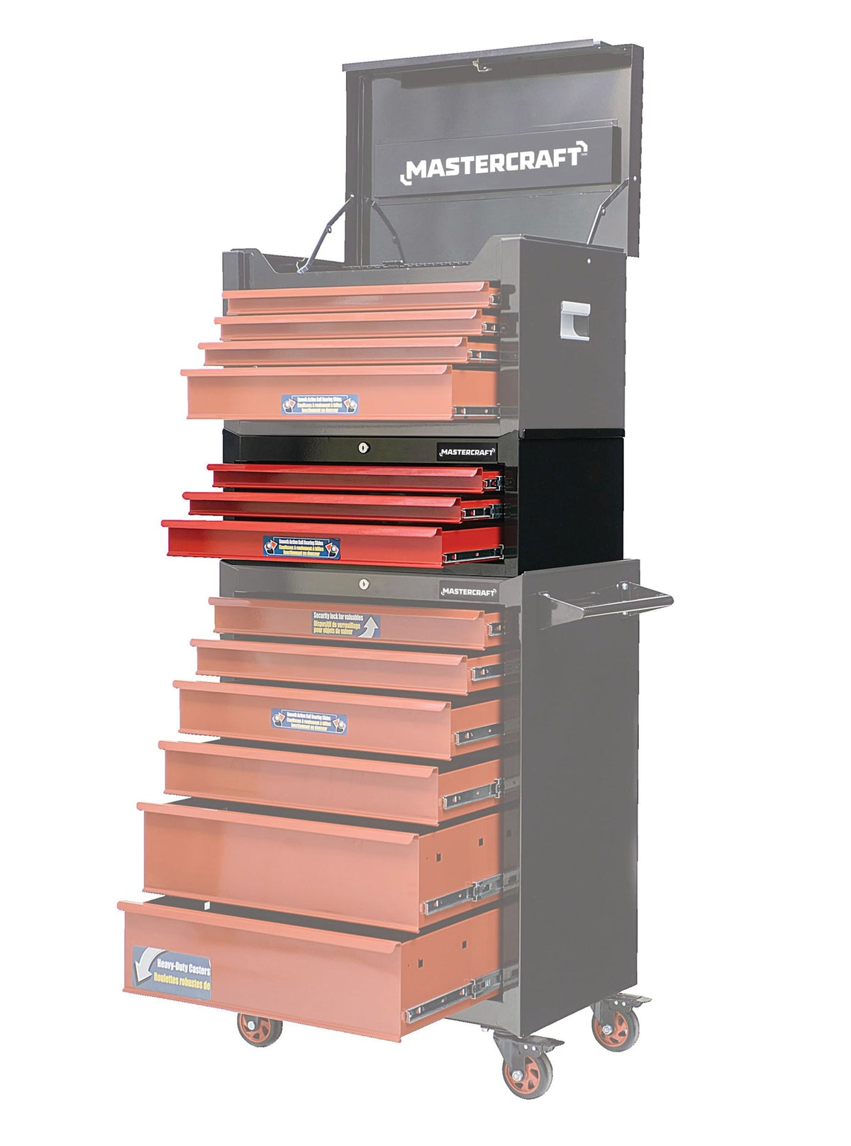 3-Drawer Intermediate Tool Chest, Black & Red, 26-in