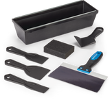 DIY Drywall Set with Mud Pan, Taping Knife, Corner Tool, Putty Knife & Sponge, 7-pc