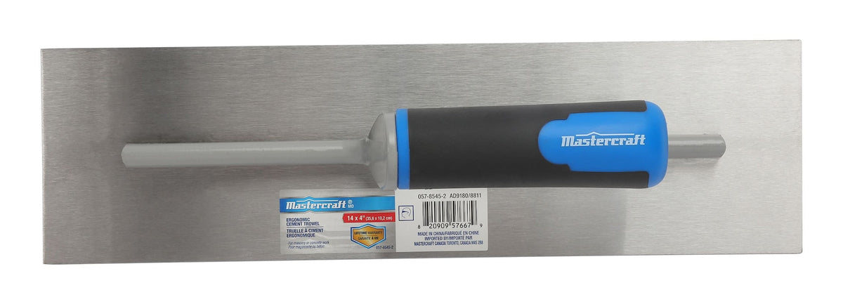 Ergonomic Steel Cement Trowel For Masonry & Concrete Work, 4 x 14-in